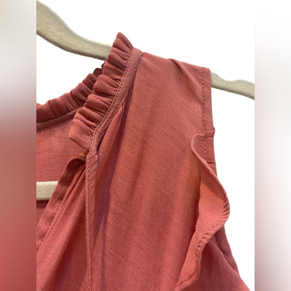 Anthropologie Maeve Long sleeve Cold shoulder wrap blouse in coral, size XS - Picture 4 of 12